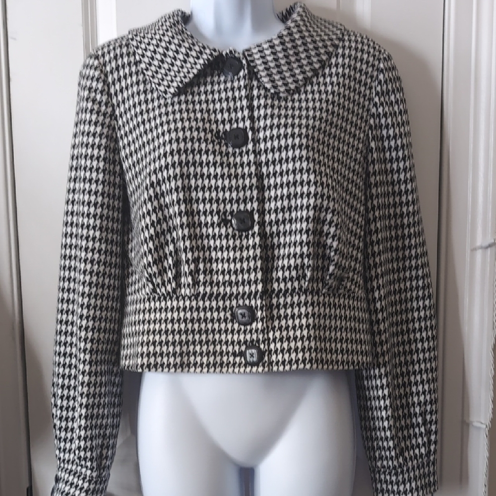 Worthington Black and White Houndstooth Blazer